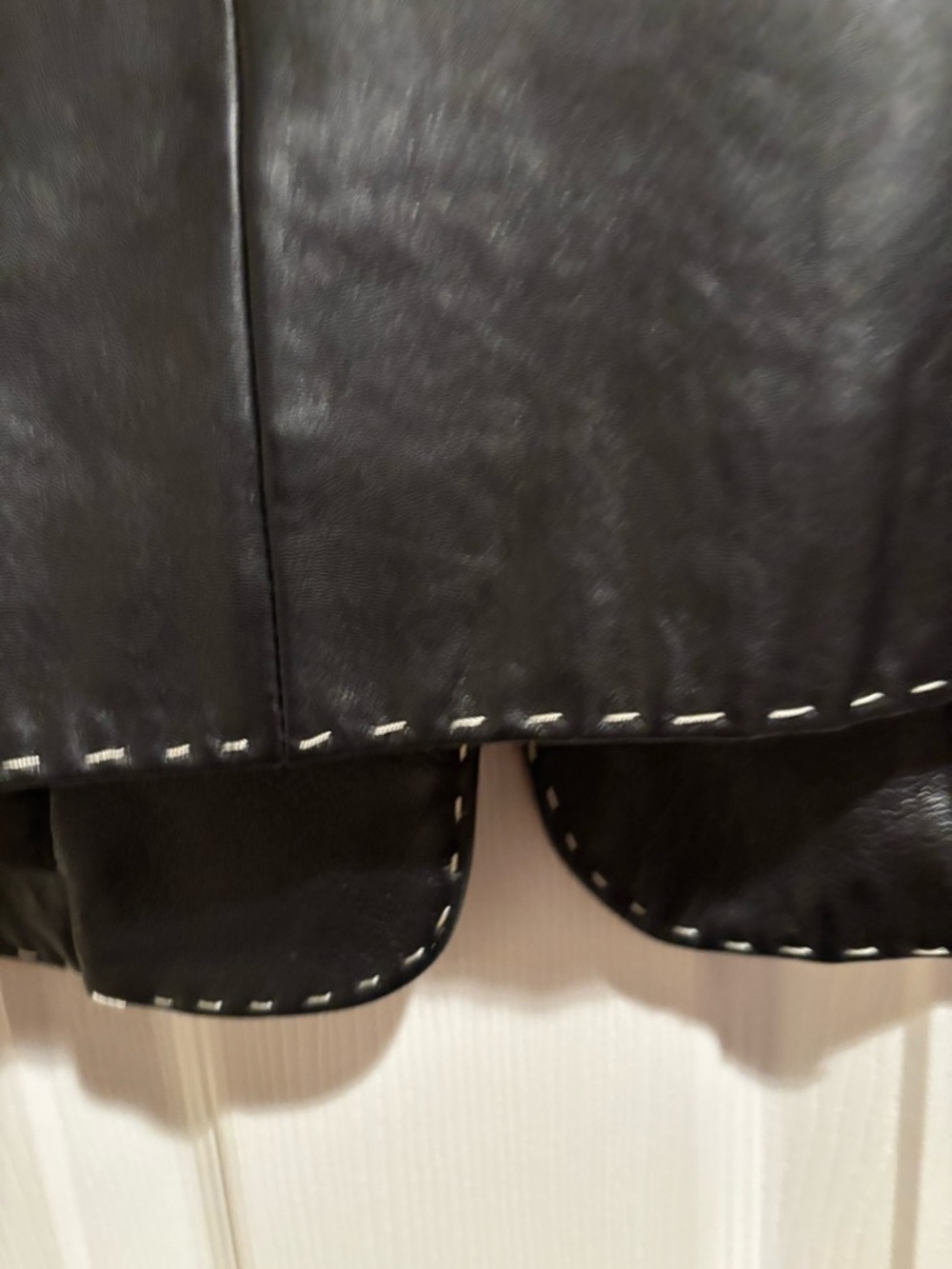 Black Leather Topstitched Jacket/Blazer - Picture 12 of 14
